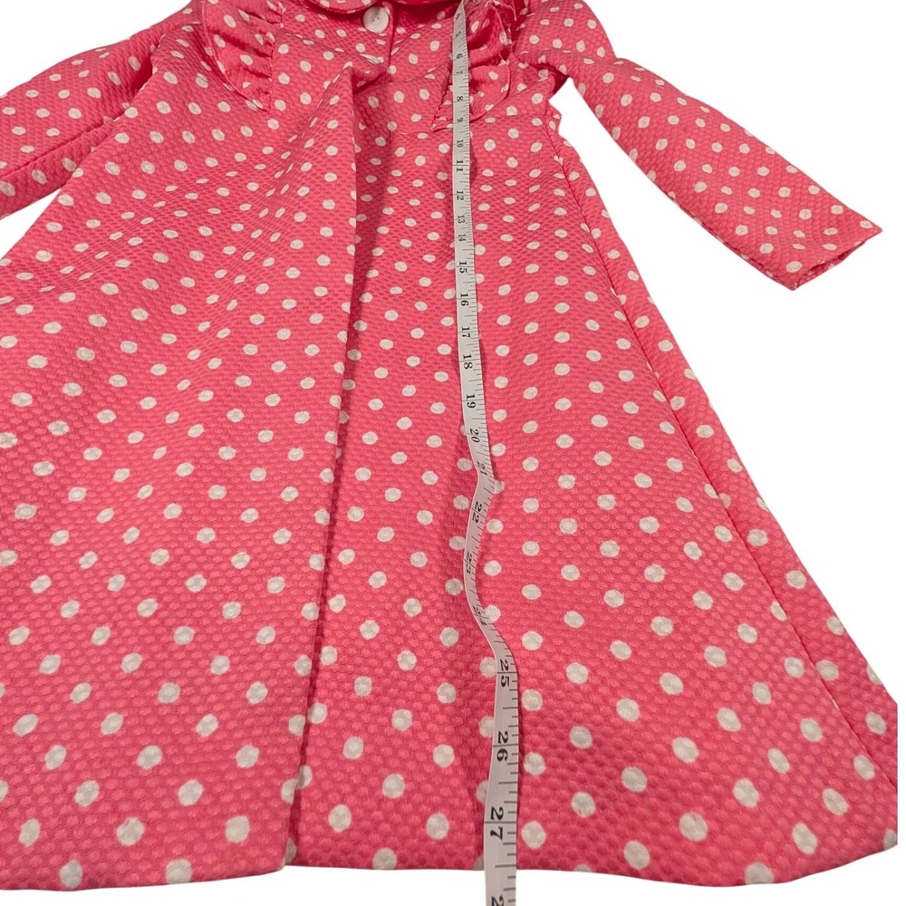 Bonnie Jean Girls Pink Polka Dot Ruffle Dress Coat 6X Spring Summer Lightweight - Picture 6 of 7